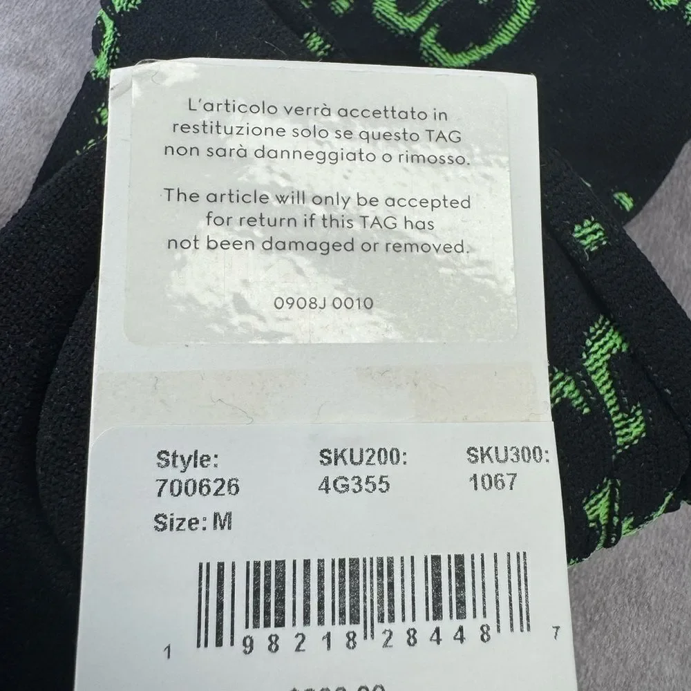 GUCCI New Interlocking G Jacquard Socks Green Black Medium 700626